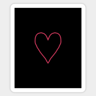 Small Viva Magenta Love Heart Pantone Color of the Year 2023 Sticker